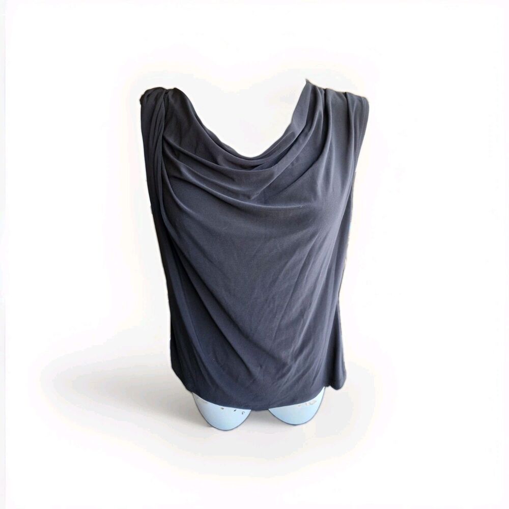 Dress Barn Size Large Women's Sleeveless Shirt Spandex Black - Picture 2 of 7